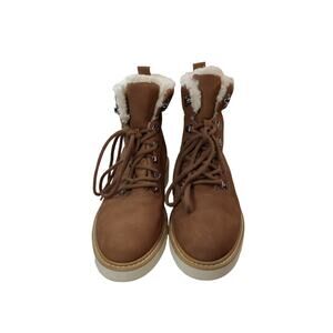 ALDO Brenadia Philippes Hiking Trail Women Ankle Boots Insulate Tan White Size 9